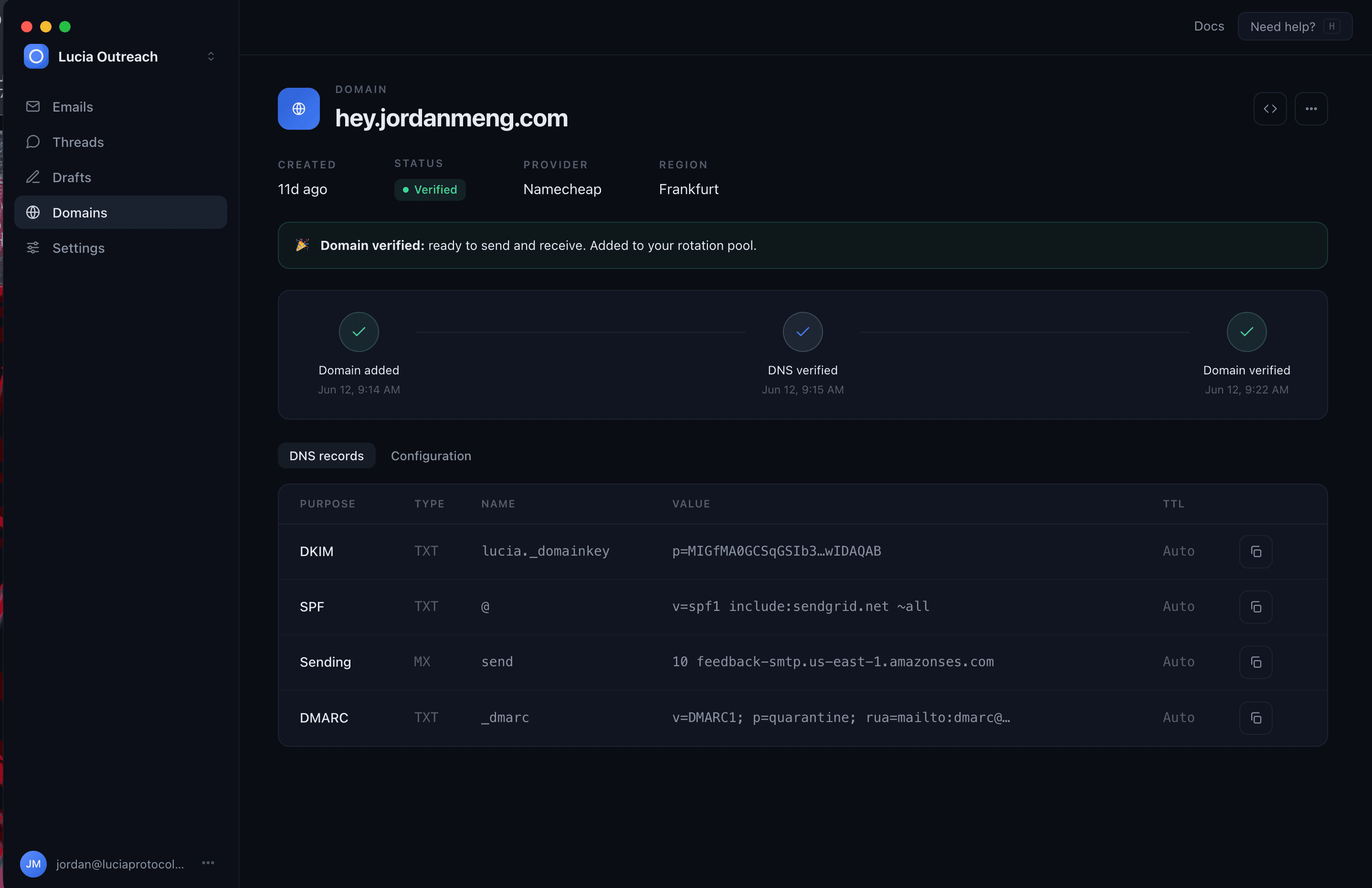 Multiple domain profiles for job, blog, and personal outreach